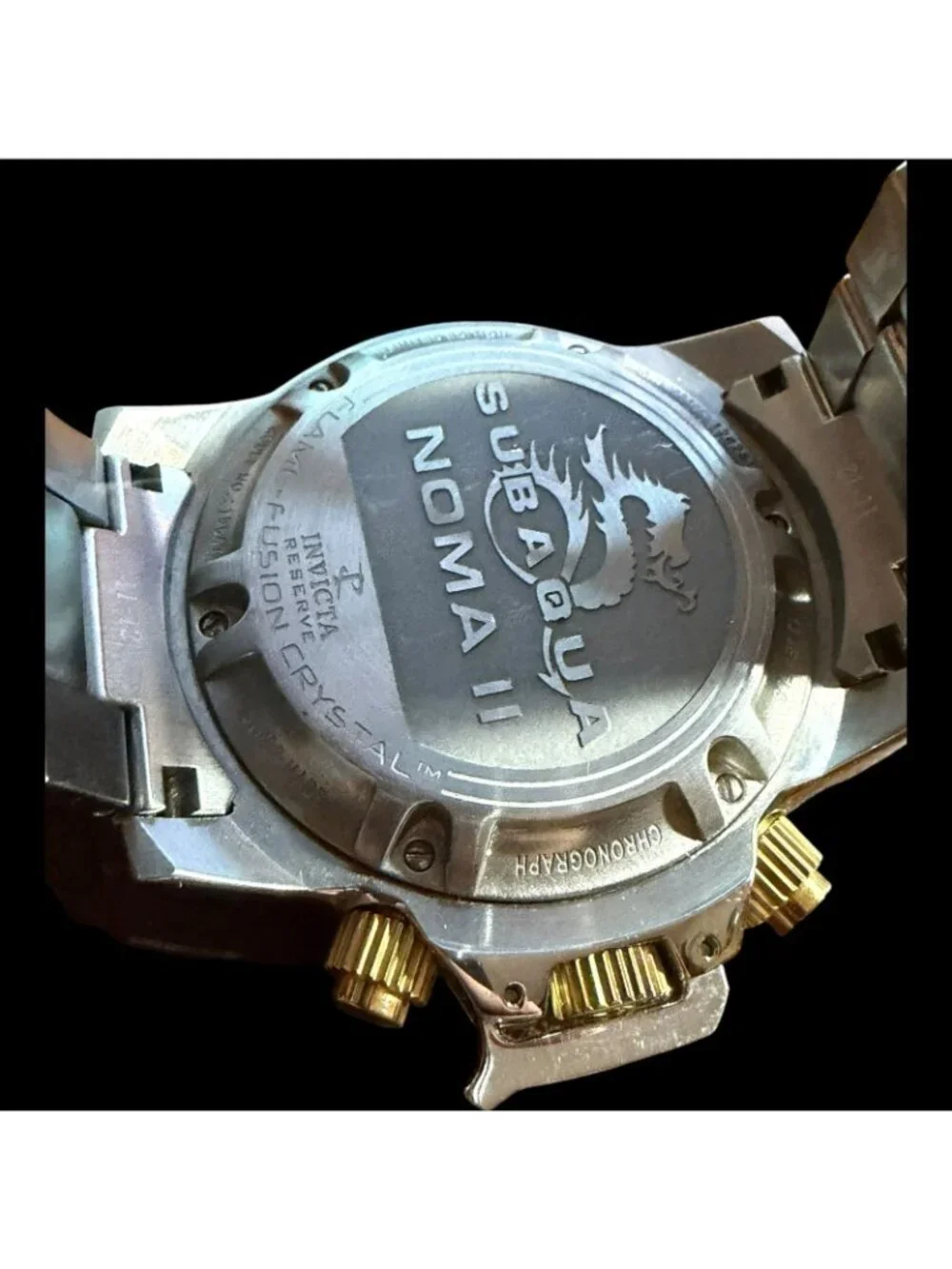Invicta Subaqua Noma II Stainless Steel Chronograph Watch With Gold Accents & Bl